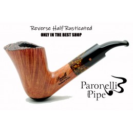 Briar pipe Paronelli REVERSE HALF RUSTICATED handmade