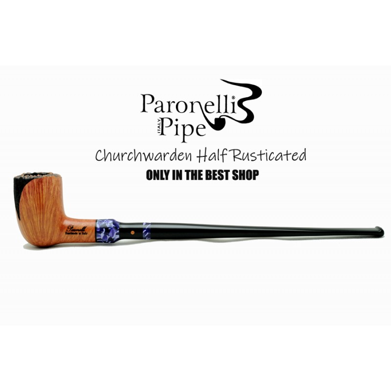 Briar pipe Paronelli CHURCHWARDEN HALF RUSTICATED handmade