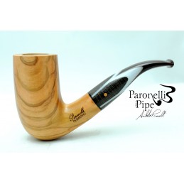 Olive wood pipe Paronelli bent handmade
