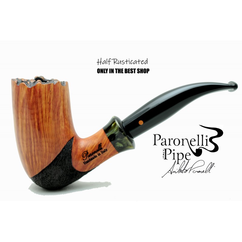 Briar pipe Paronelli HALF RUSTICATED handmade