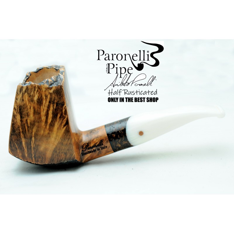 Briar pipe Paronelli HALF RUSTICATED handmade