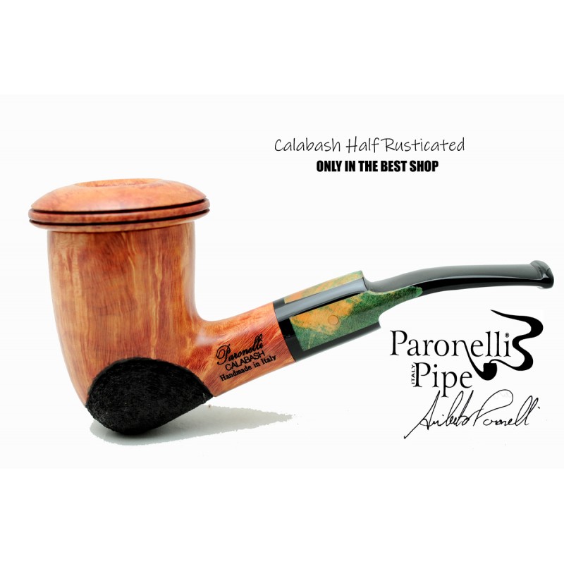 Pipa Paronelli in radica CALABASH HALF RUSTICATED fatta a mano