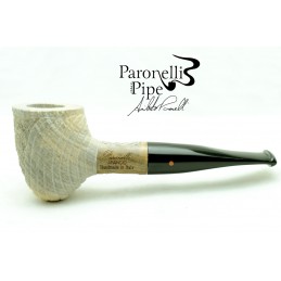 Orange wood pipe Paronelli freehand sandblast natural handmade
