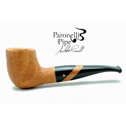 Briar pipe Paronelli half bent 9mm sandblast natural handmade