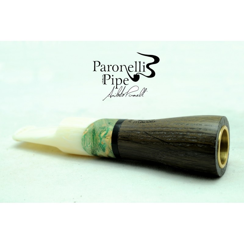 Bog Oak 5000 years pipe Paronelli SPINNLINE calabash reverse design smooth