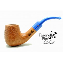 Briar pipe Paronelli bent 9mm sandblast natural handmade