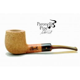 Briar pipe Paronelli half bent 9mm rusticated natural handmade