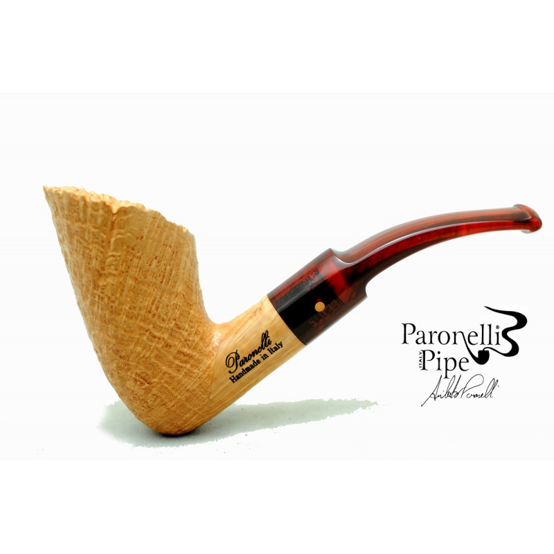 Briar pipe Paronelli bent freeshape sandblast natural handmade
