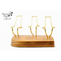Pipe stand Paronelli wild olive wood 3 pipes handmade