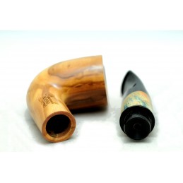 Wild olive wood pipe Paronelli REVERSE half bent handmade