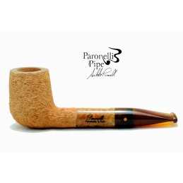Briar pipe Paronelli lovat billiard 9mm rusticated natural handmade