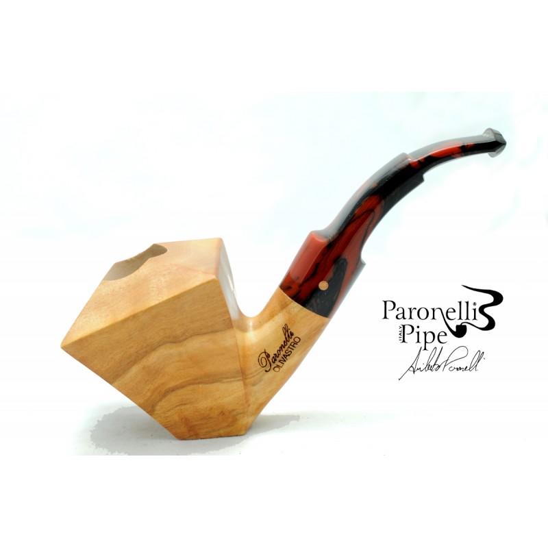 Olive wood pipe Paronelli bent stand up handmade