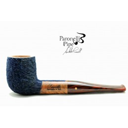 Briar pipe Paronelli billiard 9mm rusticated night blue handmade