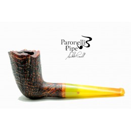 Briar pipe Paronelli sandblast handmade amber mouthpiece