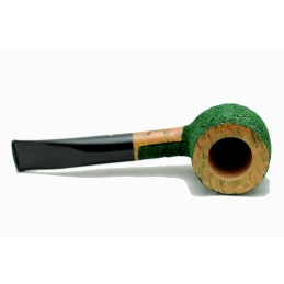 Briar pipe Paronelli half bent rusticated green handmade
