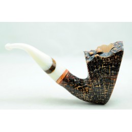 Briar pipe Paronelli REVERSE bent sandblast handmade