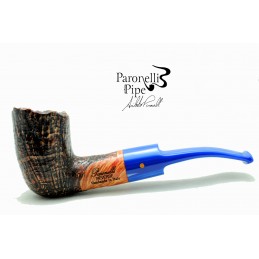 Briar pipe Paronelli REVERSE half bent sandblast handmade