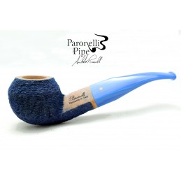 Briar pipe Paronelli rhodesian 9mm rusticated night blue handmade