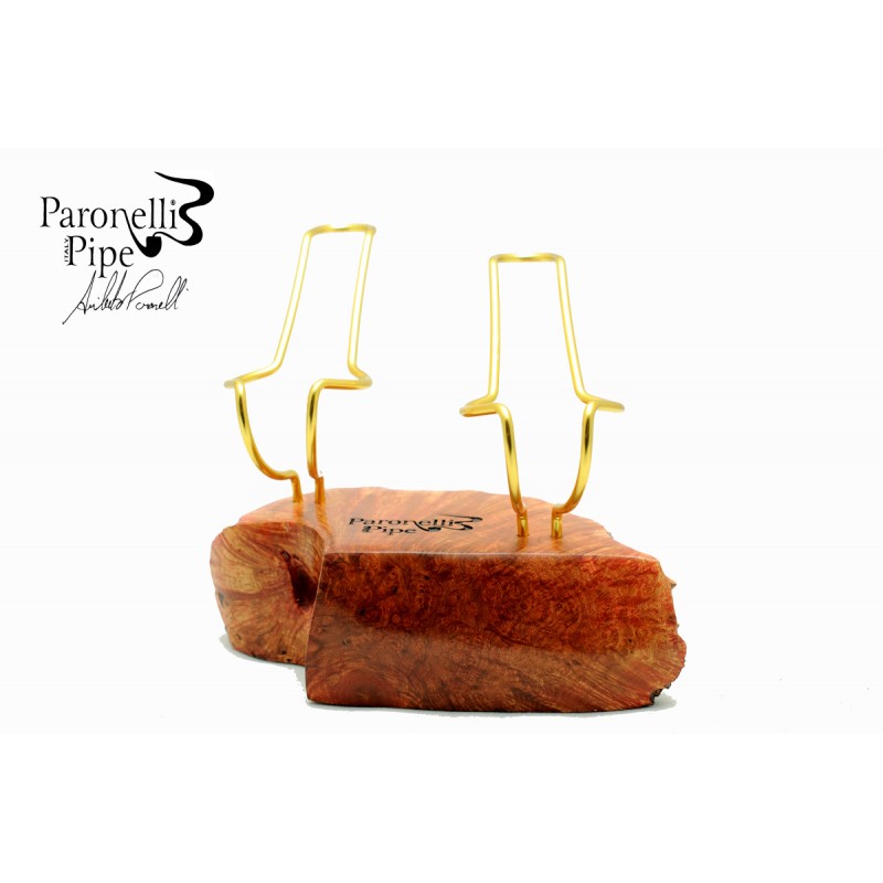 Pipe stand Paronelli briar block 2 pipes handmade