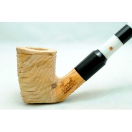 Olea Excelsa wood pipe Paronelli bent churchwarden handmade with double mouthpiece