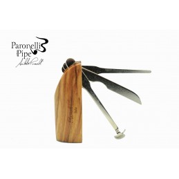 Pipe tamper fan Paronelli olive wood handmade