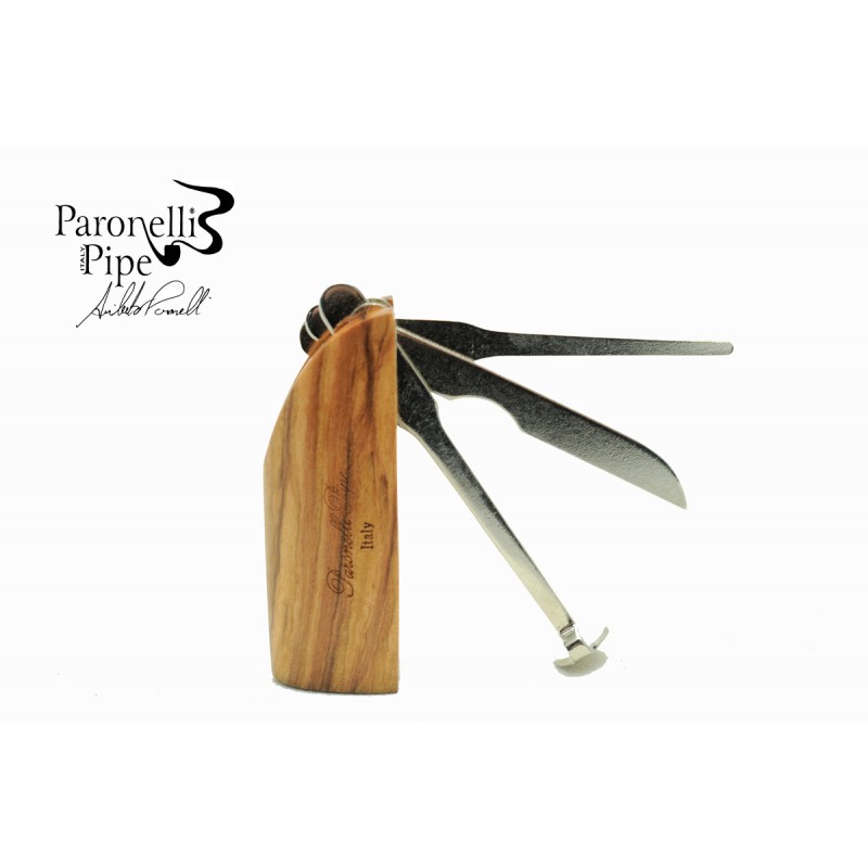 Pipe tamper fan Paronelli olive wood handmade