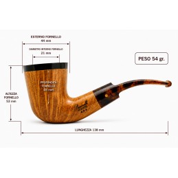 Briar pipe Paronelli REVERSE smooth handmade