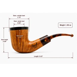 Briar pipe Paronelli REVERSE smooth handmade