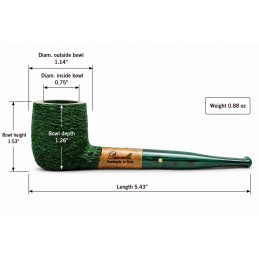 Kit my first briar pipe Paronelli billiard rusticated forest green