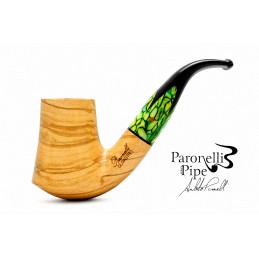 Pipa Paronelli in olivastro curva freehand fatta a mano