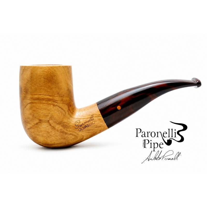 Olive wood pipe Paronelli half bent handmade