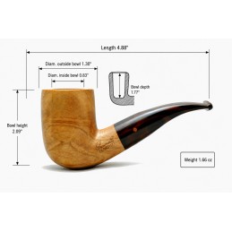 Olive wood pipe Paronelli half bent handmade
