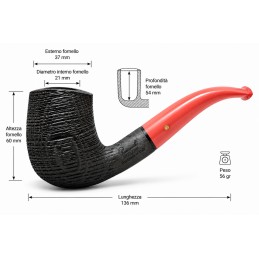 Pipa Paronelli Bog Oak 5000 anni curva fatta a mano