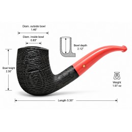 Pipa Paronelli Bog Oak 5000 anni curva fatta a mano