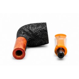 Kit prima pipa Paronelli radica billiard rusticata bocchino colorato