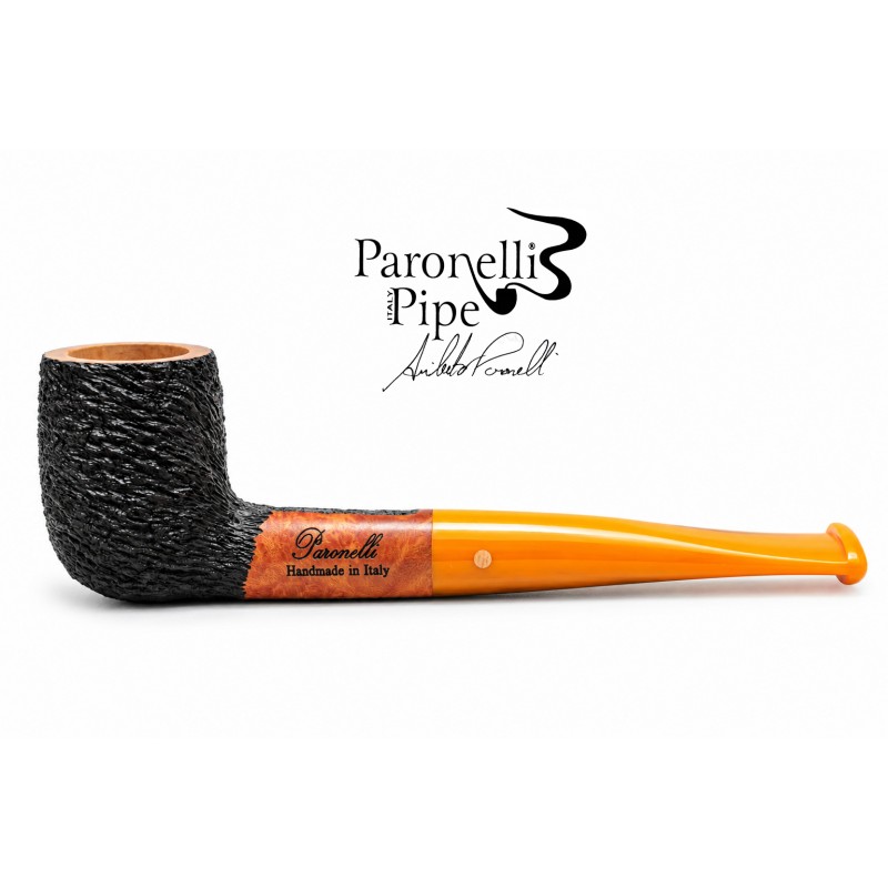 Kit prima pipa Paronelli radica billiard rusticata bocchino colorato