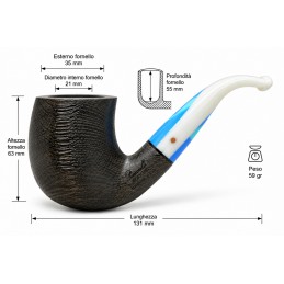 Pipa Paronelli Bog Oak 5000 anni curva fatta a mano