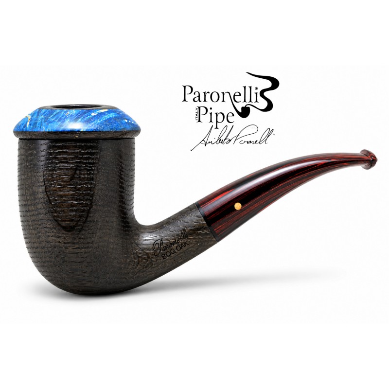 Pipa Paronelli in Bog Oak 5000 anni CALABASH curva fatta a mano