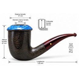 Bog Oak 5000 years pipe Paronelli CALABASH bent handmade