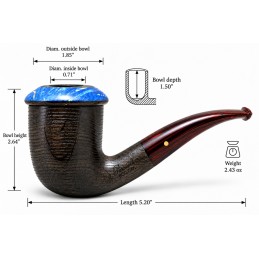 Pipa Paronelli in Bog Oak 5000 anni CALABASH curva fatta a mano
