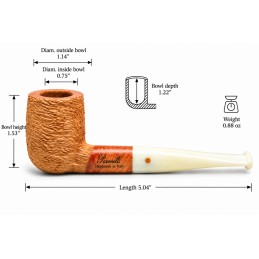 Kit prima pipa Paronelli radica billiard rusticata bocchino colorato