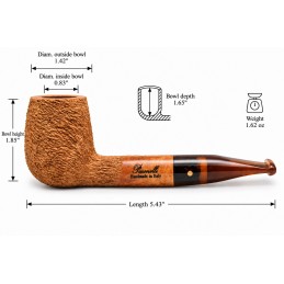 Pipa Paronelli radica liverpool rusticata naturale fatta a mano