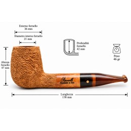 Pipa Paronelli radica liverpool rusticata naturale fatta a mano