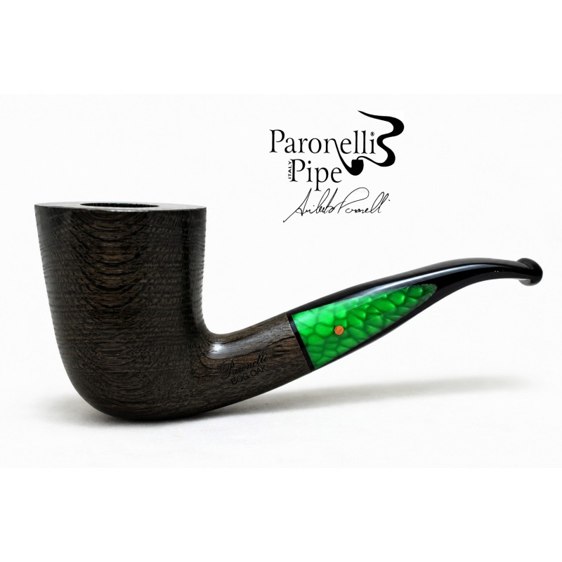 Bog Oak 5000 years pipe Paronelli half bent handmade