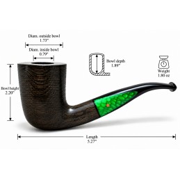 Bog Oak 5000 years pipe Paronelli half bent handmade