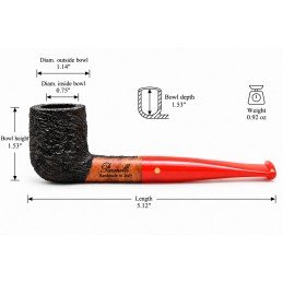 Kit prima pipa Paronelli radica billiard rusticata bocchino colorato