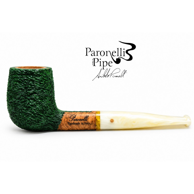Pipa Paronelli radica billiard rusticata forest green