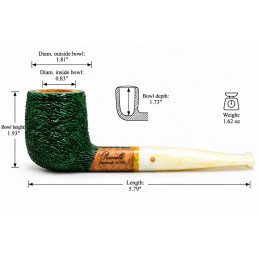 Pipa Paronelli radica billiard rusticata forest green
