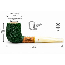 Pipa Paronelli radica billiard rusticata forest green