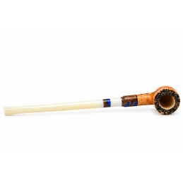 Briar pipe Paronelli bent churchwarden handmade double mouthpiece